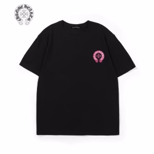 Chrome Hearts Black Pink Horseshoe Graphic Tee