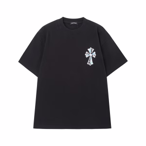 Chrome Hearts Blue Triple Cross Graffiti T-Shirt Black
