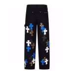 Chrome Hearts Blue Cross Patch Black Carpenter Jeans
