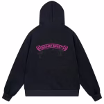 Chrome Hearts Pink Cemetery Cross Hoodie Black