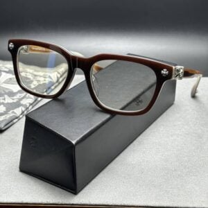 Chrome Hearts Dark Brown Square Glasses