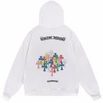 Chrome Hearts Rainbow Cross White Hoodie