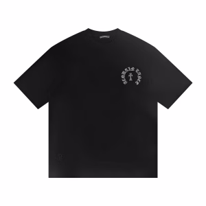 Chrome Hearts Black Embroidered Floral Cross T-Shirt