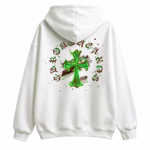 Chrome Hearts Green Cross White Hoodie