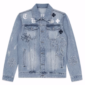 Chrome Hearts Blue Cross Patch Denim Jacket