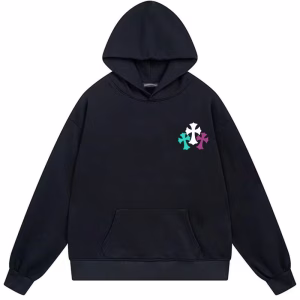 Chrome Hearts Multicolor Cross Logo Black Hoodie