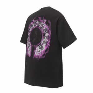 Chrome Hearts Purple Horseshoe Graphic T-Shirt Black