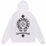 Chrome Hearts Horseshoe Cross Hoodie White