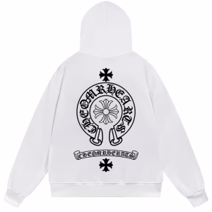 Chrome Hearts Horseshoe Cross Hoodie White