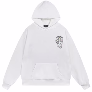 Chrome Hearts Dripping Cross White Hoodie
