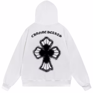 Chrome Hearts Gothic Cross Hoodie White
