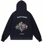 Chrome Hearts Black Rainbow Cross Hoodie