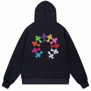 Chrome Hearts Multi Color Cross Graphic Black Hoodie
