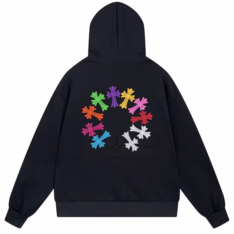 6c1c4f28 Chrome Hearts Multi Color Cross Graphic Black Hoodie