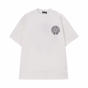 Chrome Hearts White Gothic Circle Cross T-Shirt
