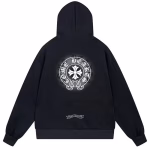 Chrome Hearts Classic Gothic Cross Back Print Black Hoodie