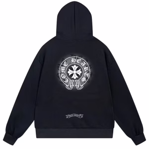 Chrome Hearts Classic Gothic Cross Back Print Black Hoodie