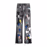 Chrome Hearts Multi Cross Patchwork Distressed Jeans