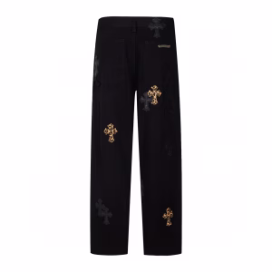 Chrome Hearts Leopard Cross Patch Jeans