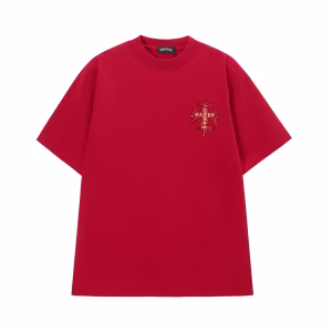 Chrome Hearts Red Cemetery Cross Logo T-Shirt