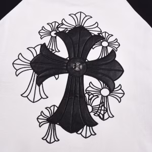 Chrome Hearts White Black Cross Raglan T-Shirt