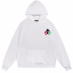 Chrome Hearts Multicolor Cross Logo White Hoodie
