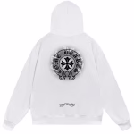 Chrome Hearts Classic Gothic Cross Back Print White Hoodie