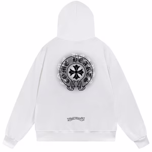 Chrome Hearts Classic Gothic Cross Back Print White Hoodie