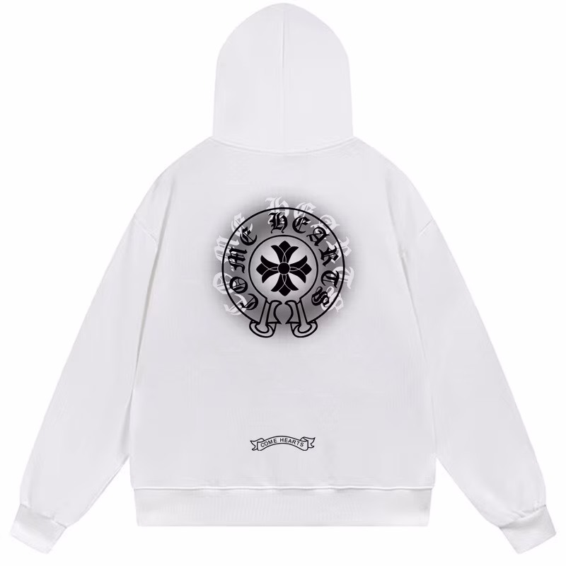 b4ecde2a Chrome Hearts Classic Gothic Cross Back Print White Hoodie