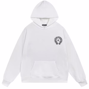 Chrome Hearts Gothic Cross Graphic White Hoodie