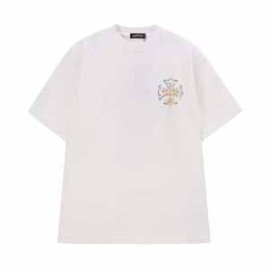 Chrome Hearts White Cemetery Cross Logo T-Shirt.