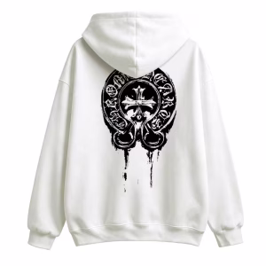 Chrome Hearts Horseshoe Cross White Hoodie