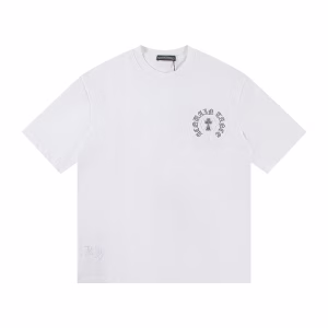 Chrome Hearts White Embroidered Floral Cross T-Shirt