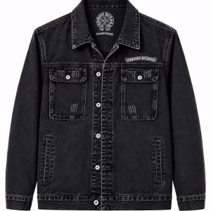 Chrome Hearts Black Cross Logo Denim Jacket