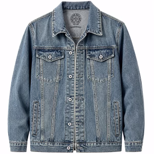 Chrome Hearts Blue Cross Graphic Denim Jacket