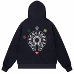 Chrome Hearts Multicolor Horseshoe Hoodie Black