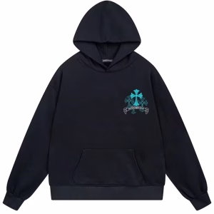 Chrome Hearts Blue Triple Cross Hoodie Black