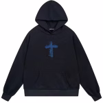 Chrome Hearts Blue Flame Cross Black Hoodie