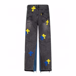 Chrome Hearts Color Cross Patch Jeans