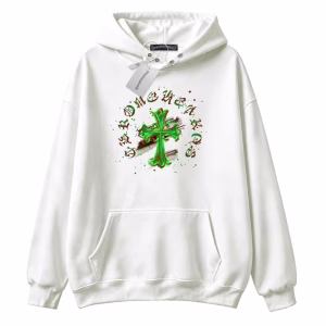 Chrome Hearts Green Cross White Hoodie