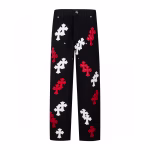 Chrome Hearts Red White Cross Patch Carpenter Jeans