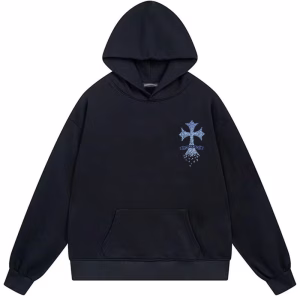 Chrome Hearts Blue Cross Black Hoodie