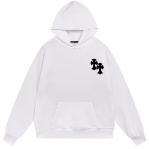 Chrome Hearts Horseshoe Cross Logo White Hoodie