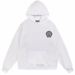 Chrome Hearts Gothic Horseshoe Logo White Hoodie