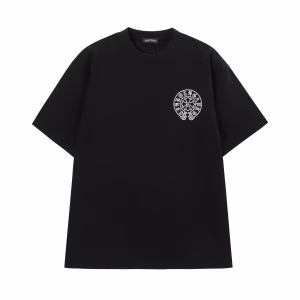 Chrome Hearts Black Gothic Circle Cross T-Shirt