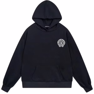 Chrome Hearts Gothic Horseshoe Logo Black Hoodie