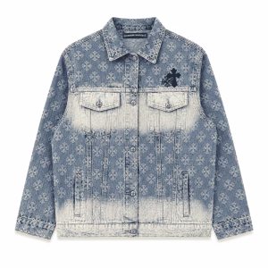 Chrome Hearts Cross Monogram Washed Denim Jacket