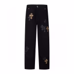 Chrome Hearts Leopard Cross Patch Jeans