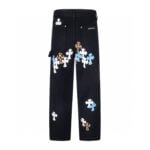 Chrome Hearts Black White Blue Cross Patch Carpenter Pants