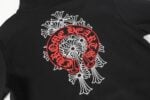 Chrome Hearts Red Horseshoe Cross Black Zip-Up Hoodie